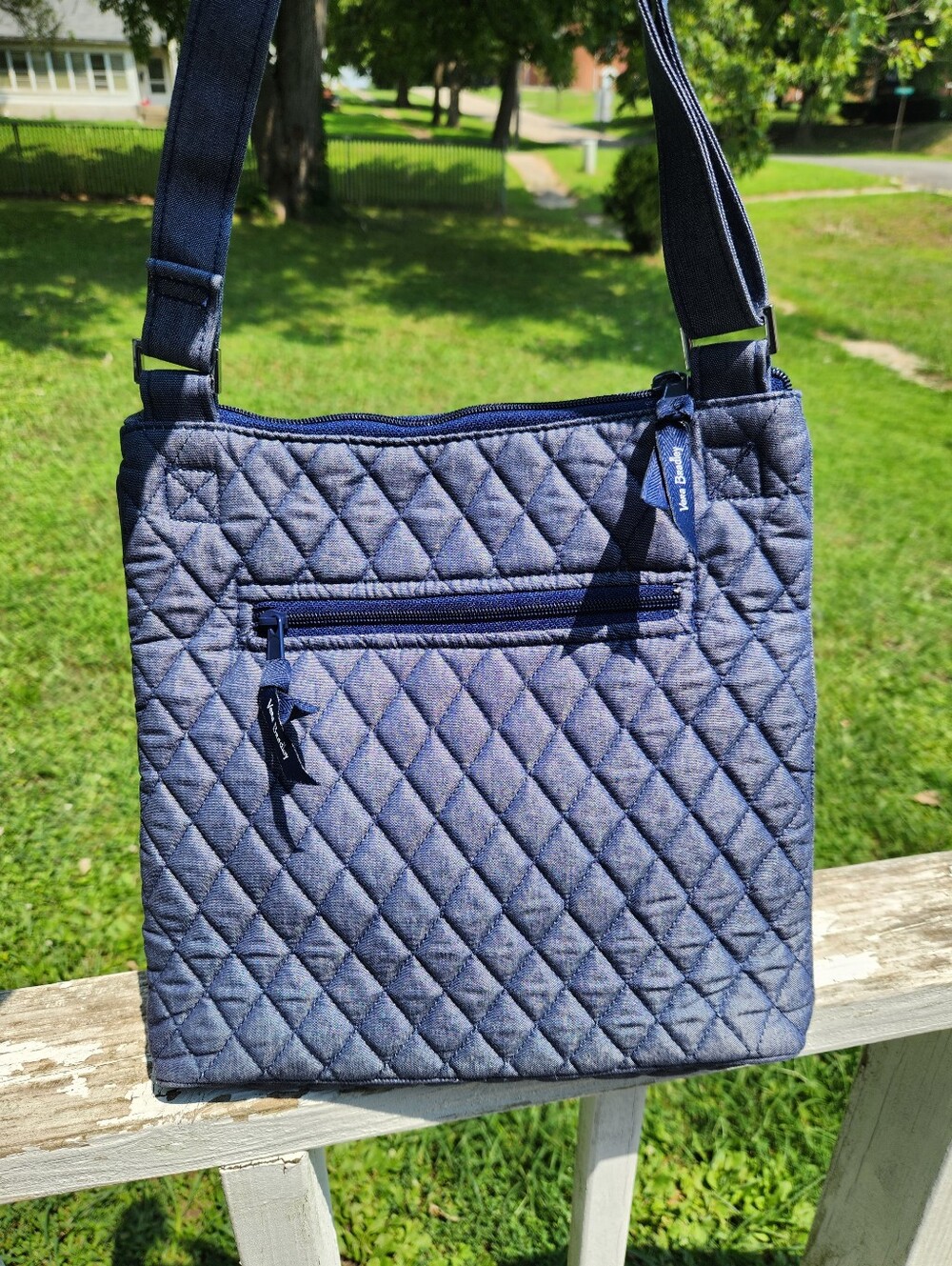 Vera Bradley Quilted Hipster Denim Blue Crossbody Bag EUC - Picture 2 of 6